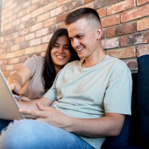 Couple on laptop